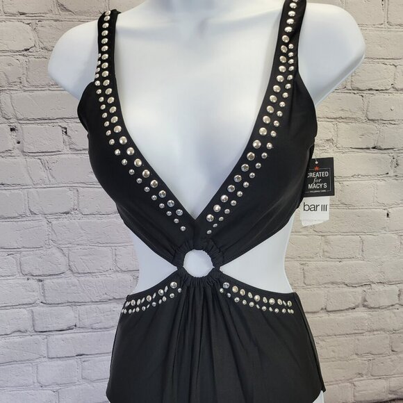 Bar III Women's Tell Me About It Stud One-Piece Swimsuit - Picture 1 of 7